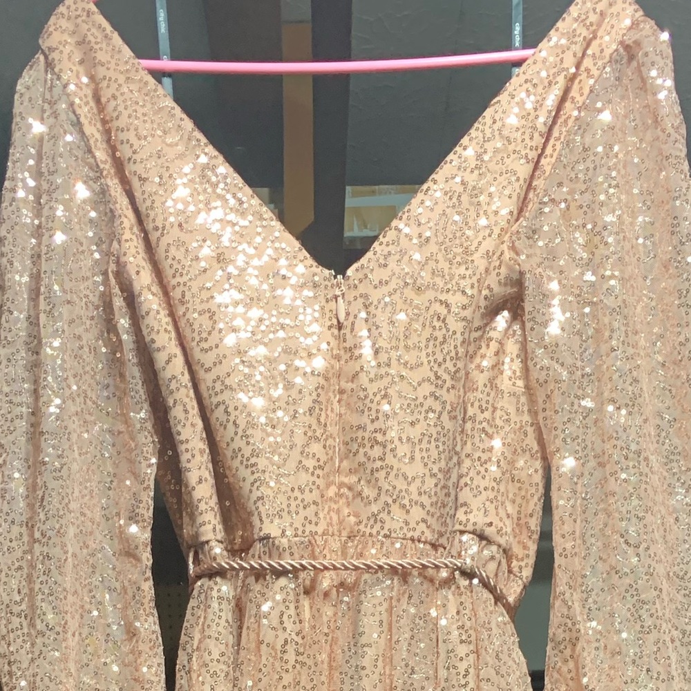 City Chic Rose Gold Maxi Dress EUC - Picture 5 of 8